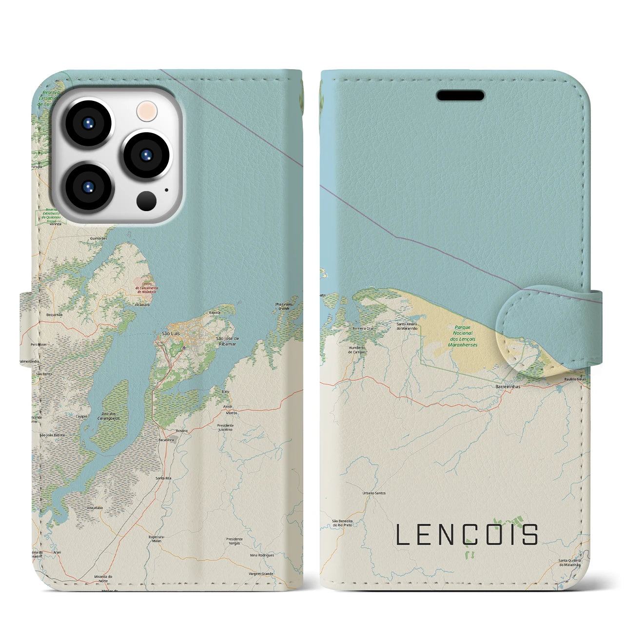 【レンソイス（ブラジル）】地図柄iPhoneケース（手帳タイプ）