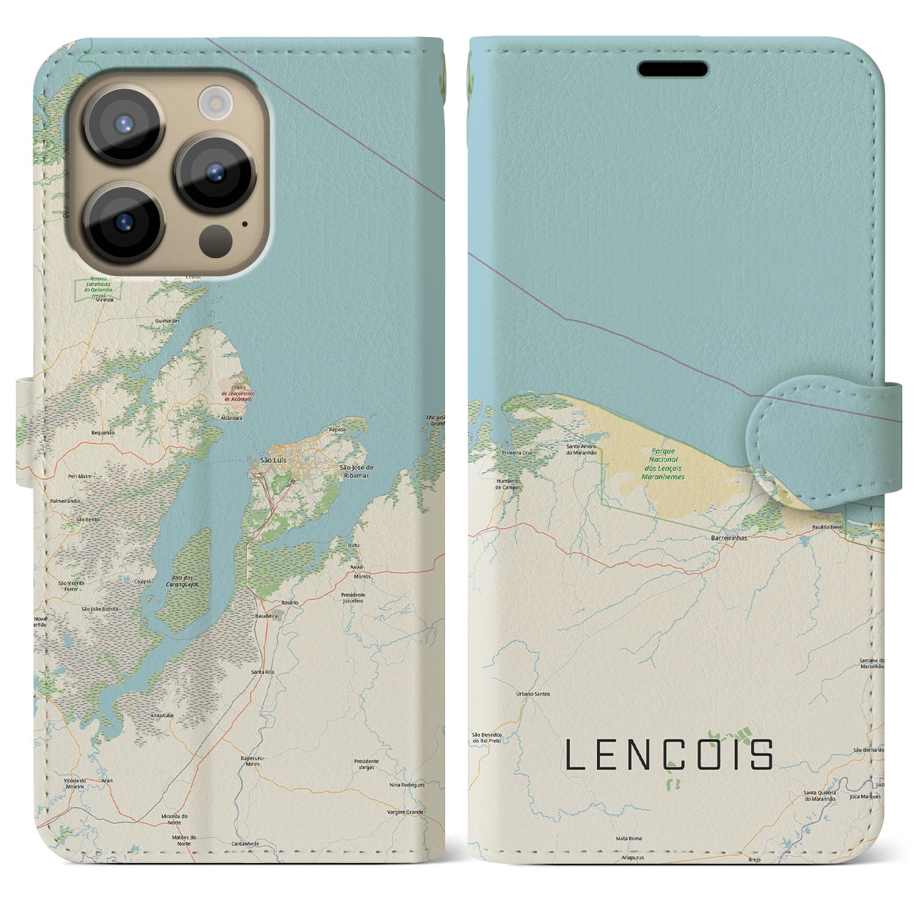 【レンソイス（ブラジル）】地図柄iPhoneケース（手帳タイプ）