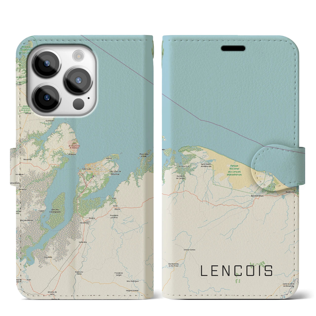 【レンソイス（ブラジル）】地図柄iPhoneケース（手帳タイプ）