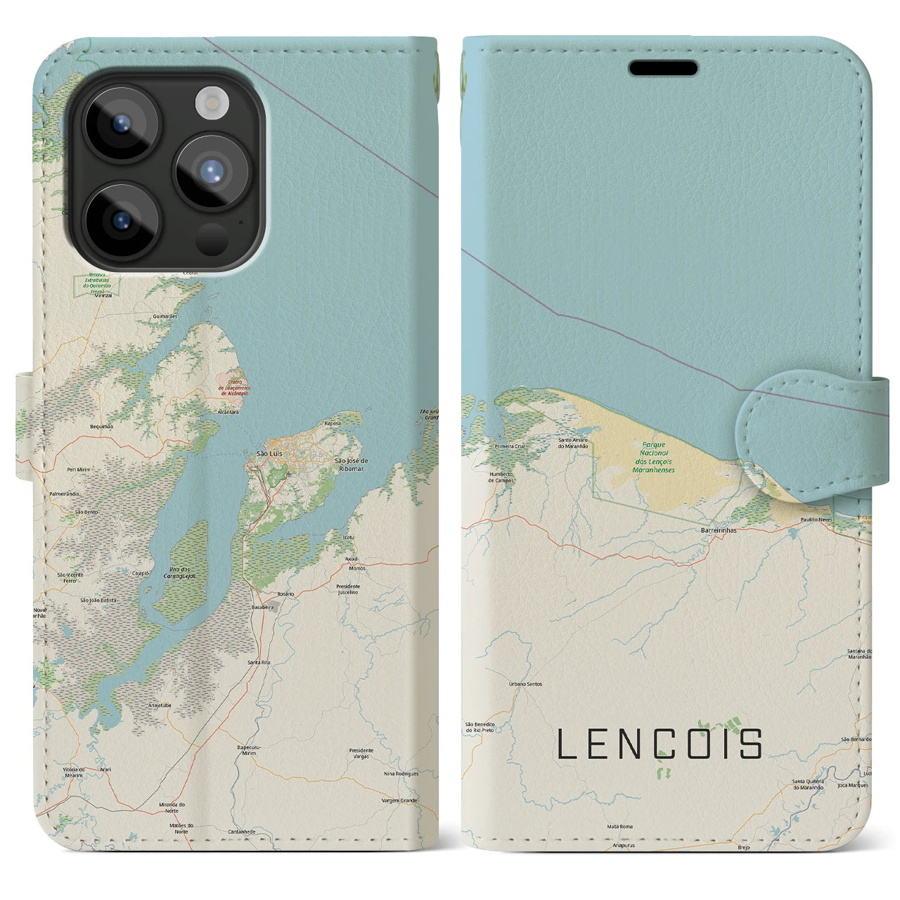 【レンソイス（ブラジル）】地図柄iPhoneケース（手帳タイプ）