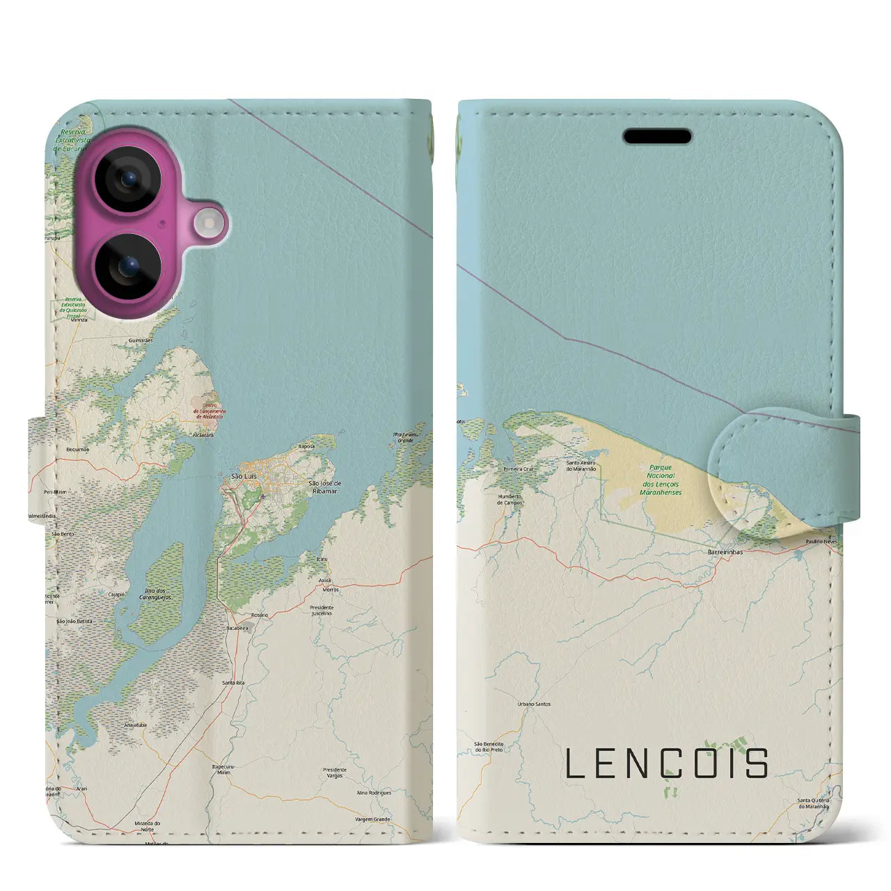 【レンソイス（ブラジル）】地図柄iPhoneケース（手帳タイプ）