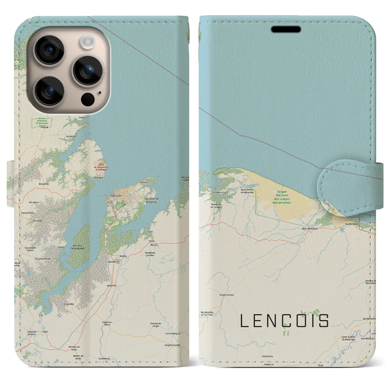 【レンソイス（ブラジル）】地図柄iPhoneケース（手帳タイプ）