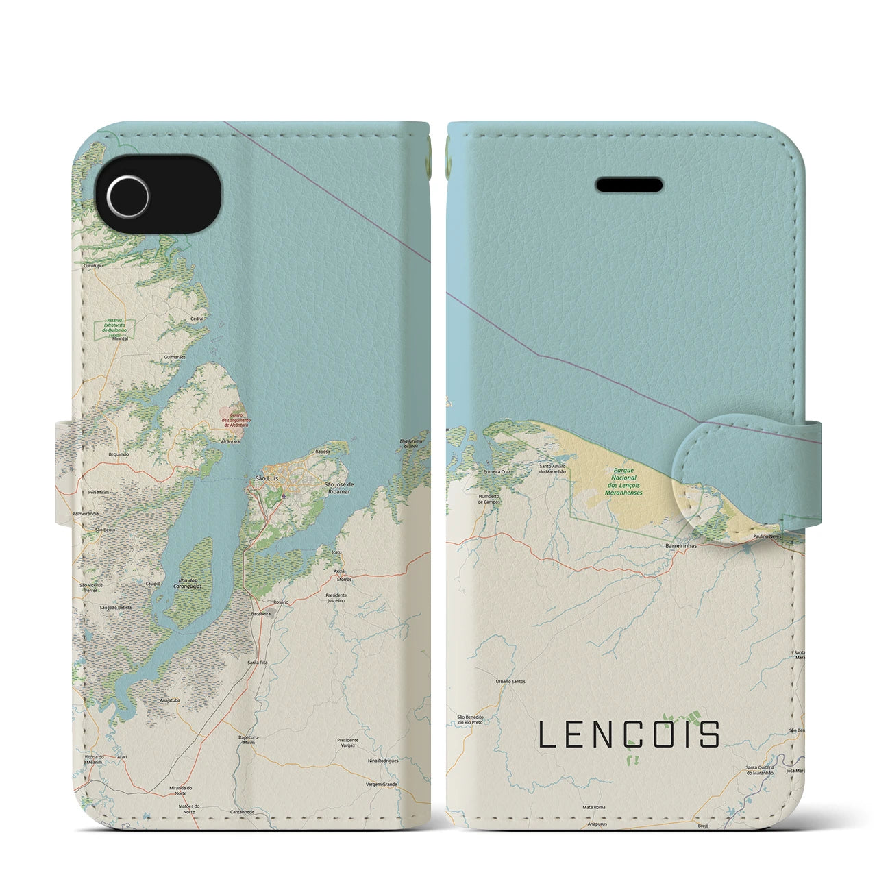 【レンソイス（ブラジル）】地図柄iPhoneケース（手帳タイプ）