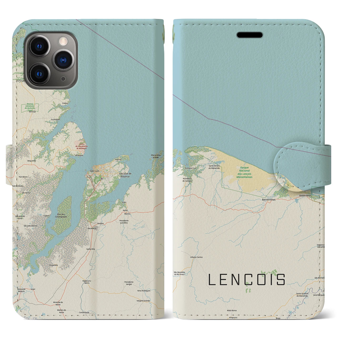 【レンソイス（ブラジル）】地図柄iPhoneケース（手帳タイプ）