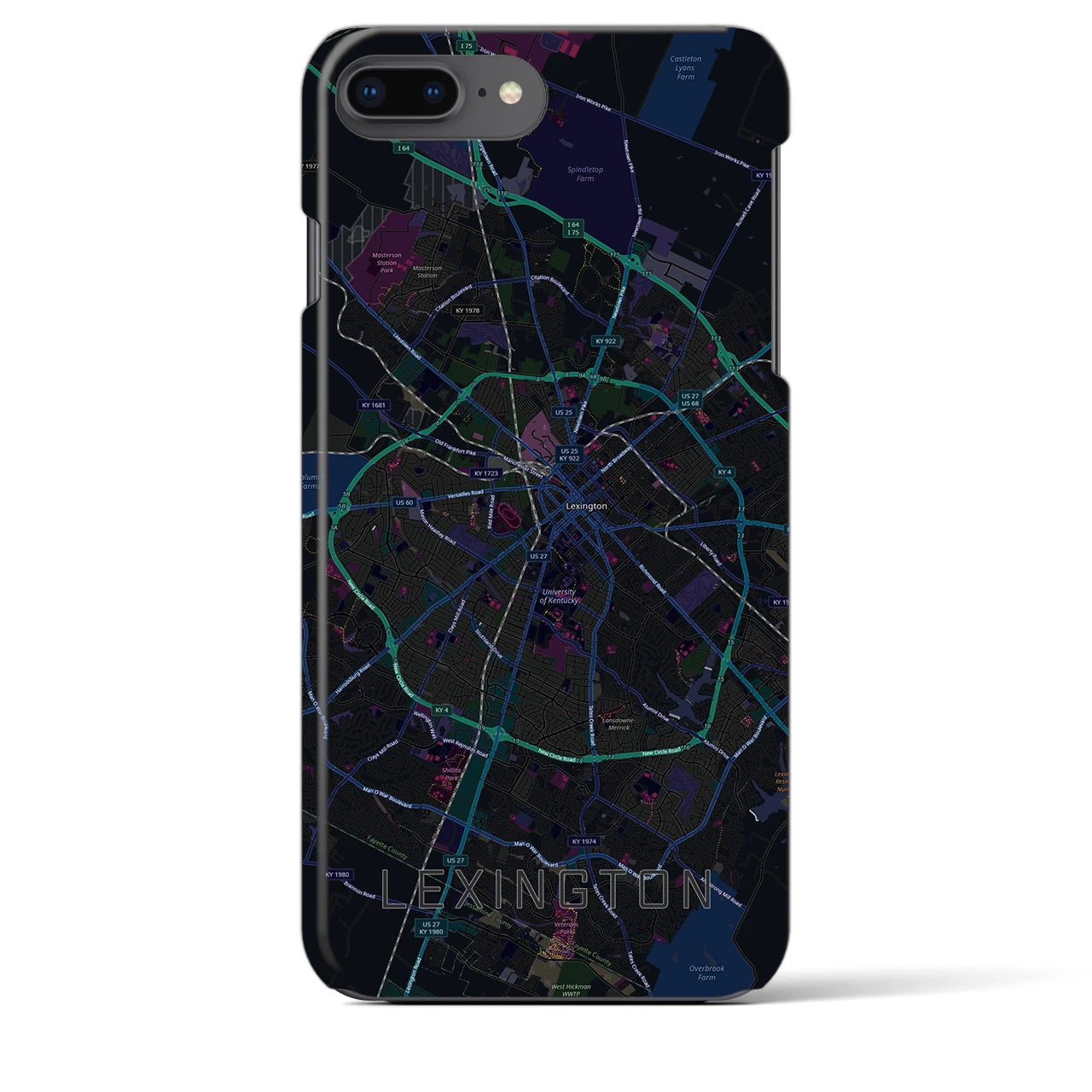 【レキシントン（アメリカ）】地図柄iPhoneケース（バックカバータイプ）