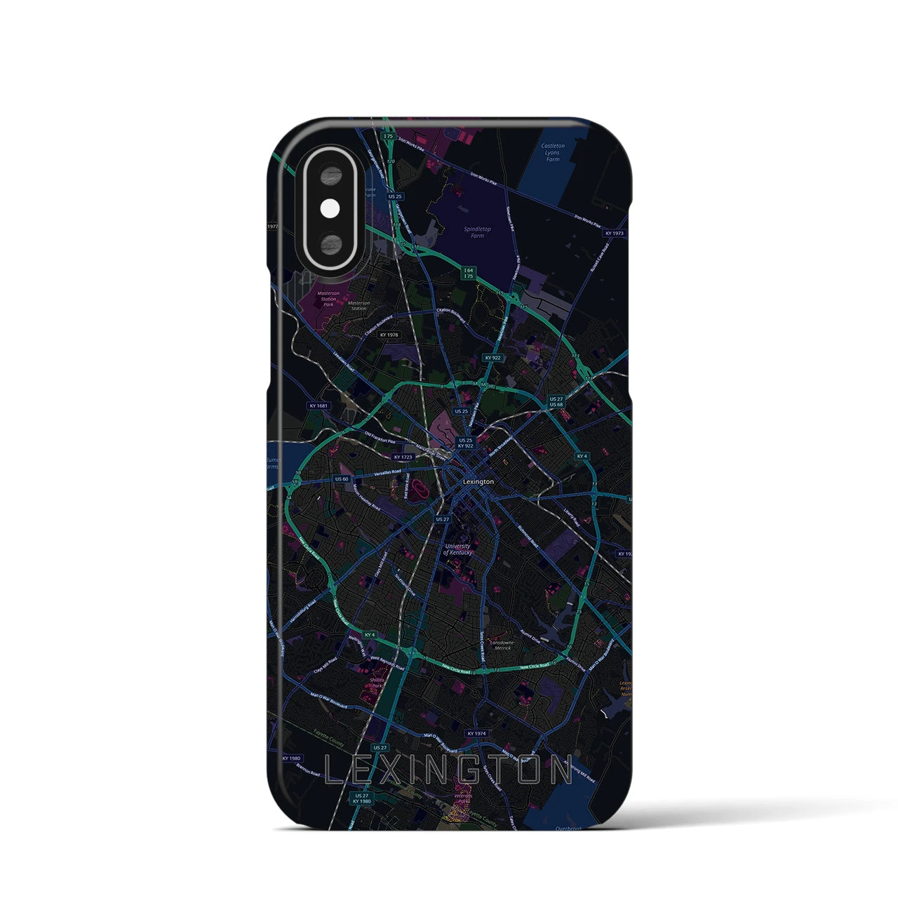 【レキシントン（アメリカ）】地図柄iPhoneケース（バックカバータイプ）