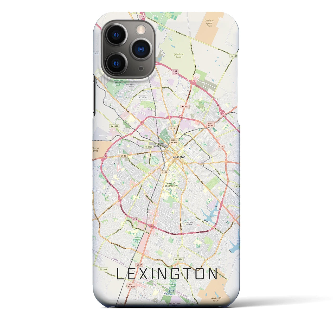 【レキシントン（アメリカ）】地図柄iPhoneケース（バックカバータイプ）