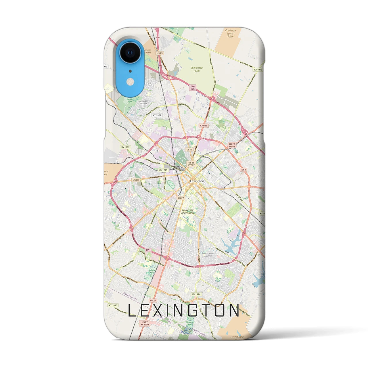 【レキシントン（アメリカ）】地図柄iPhoneケース（バックカバータイプ）