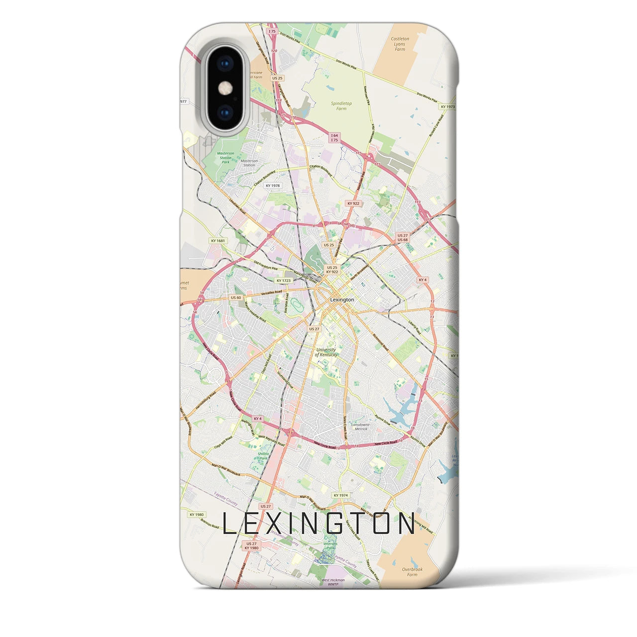 【レキシントン（アメリカ）】地図柄iPhoneケース（バックカバータイプ）