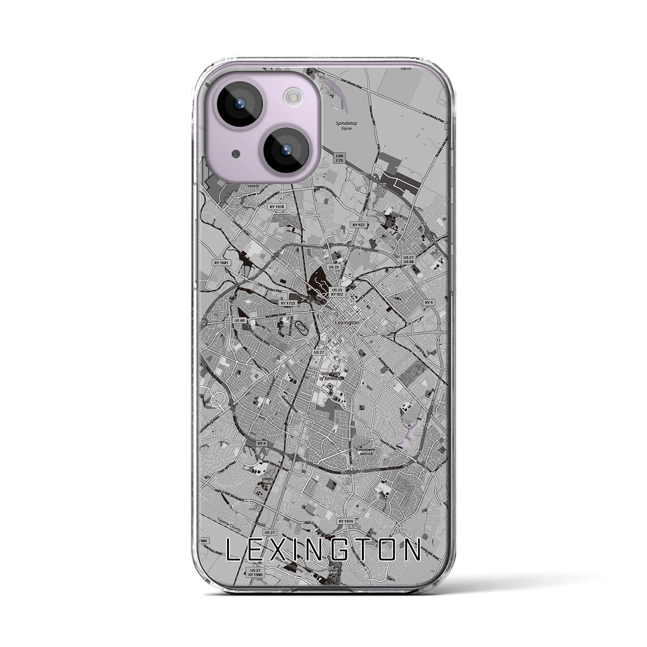 【レキシントン（アメリカ）】地図柄iPhoneケース（クリアタイプ）