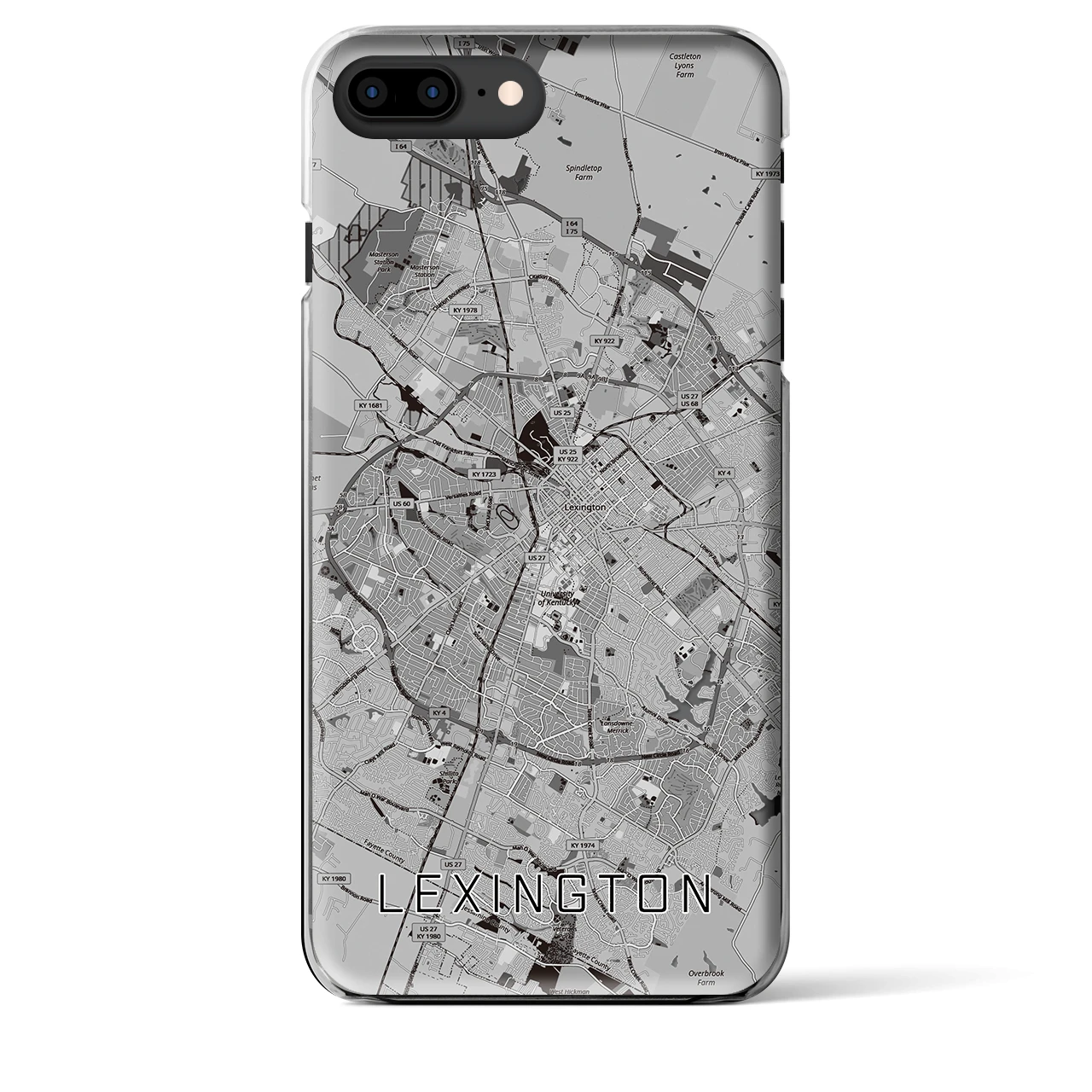 【レキシントン（アメリカ）】地図柄iPhoneケース（クリアタイプ）