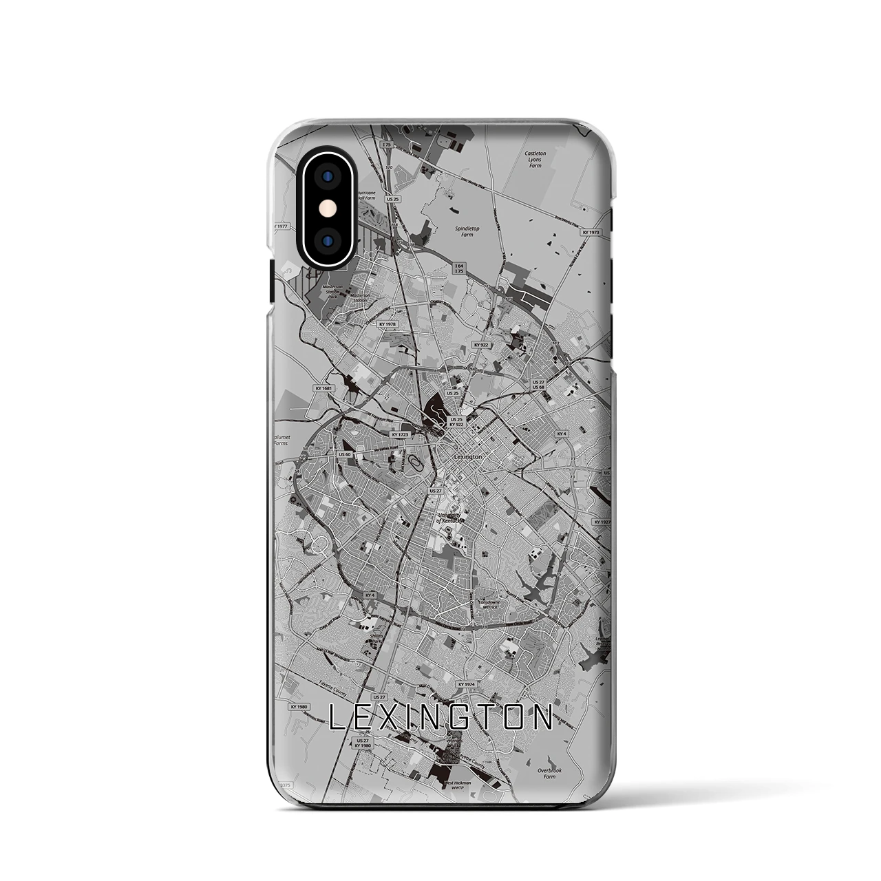 【レキシントン（アメリカ）】地図柄iPhoneケース（クリアタイプ）