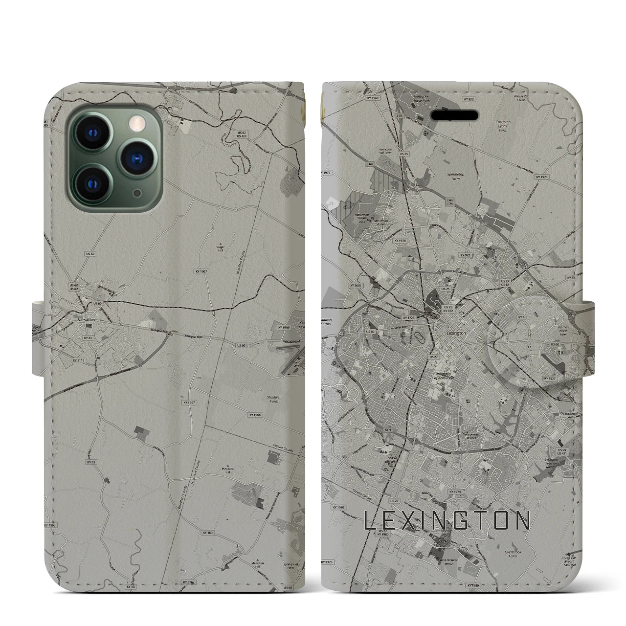 【レキシントン（アメリカ）】地図柄iPhoneケース（手帳タイプ）