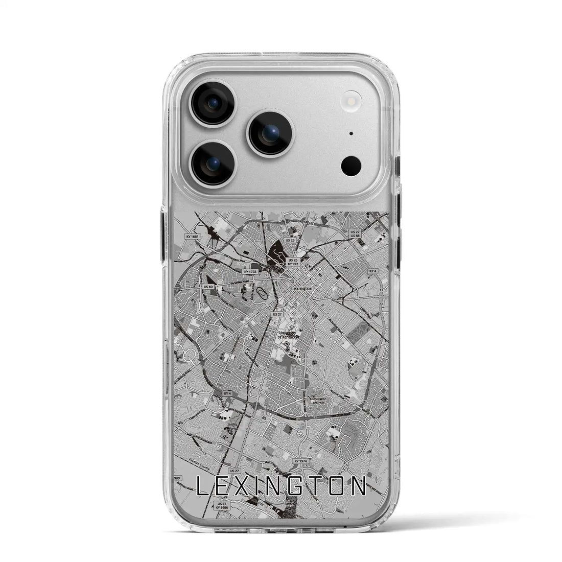 【レキシントン（アメリカ）】地図柄iPhoneケース（MagSafeタイプ）モノトーン・iPhone 17 Pro Max 用