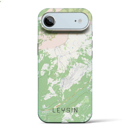 【レザン（スイス）】地図柄iPhoneケース（バックカバータイプ）