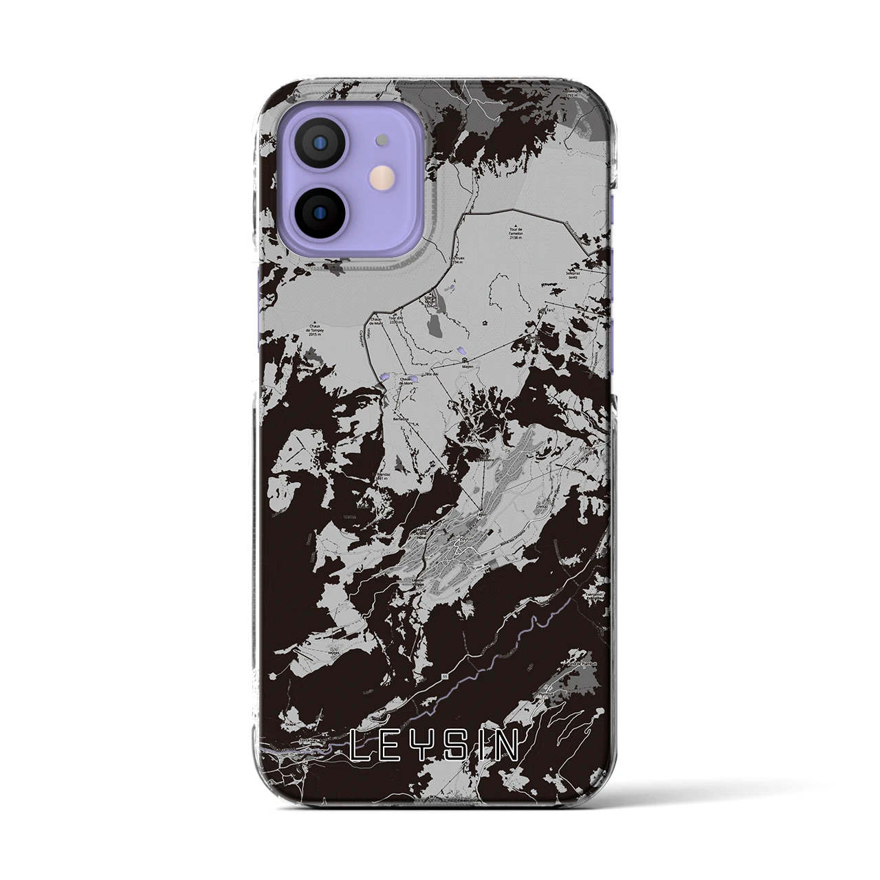 【レザン（スイス）】地図柄iPhoneケース（クリアタイプ）