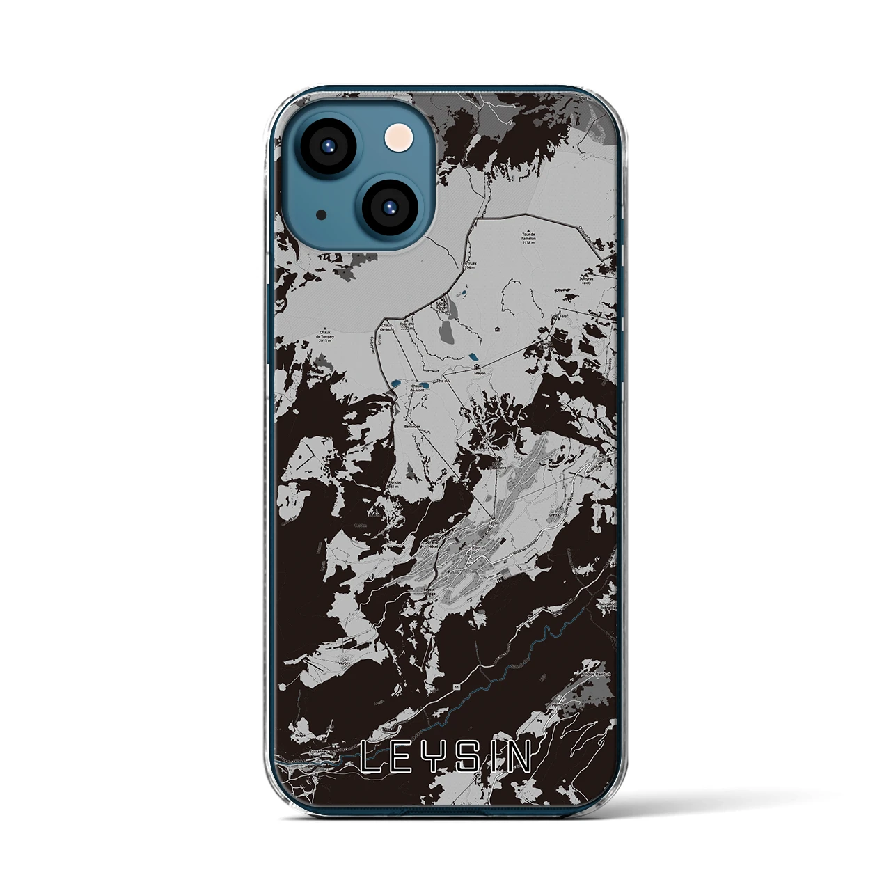【レザン（スイス）】地図柄iPhoneケース（クリアタイプ）