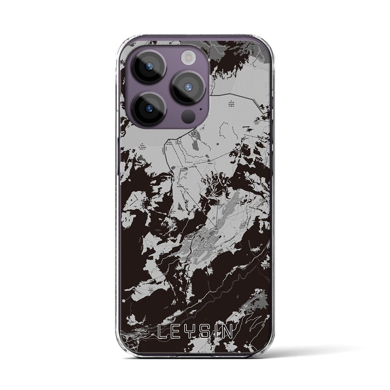 【レザン（スイス）】地図柄iPhoneケース（クリアタイプ）