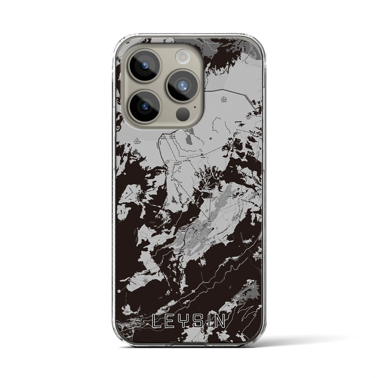 【レザン（スイス）】地図柄iPhoneケース（クリアタイプ）