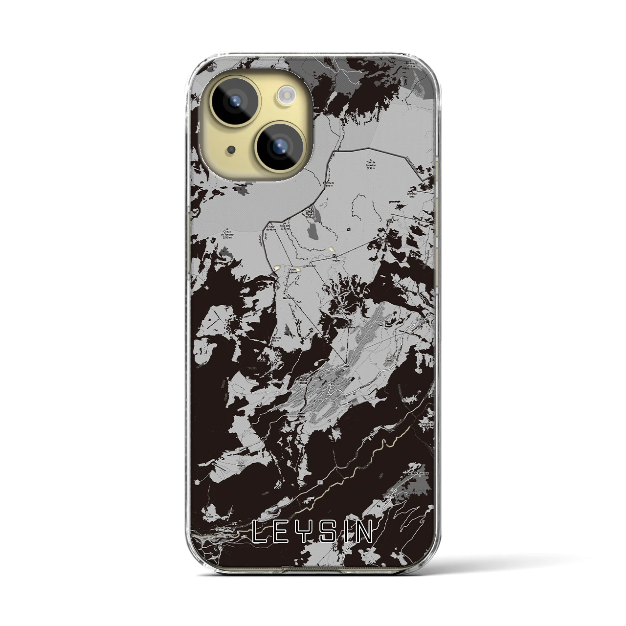 【レザン（スイス）】地図柄iPhoneケース（クリアタイプ）