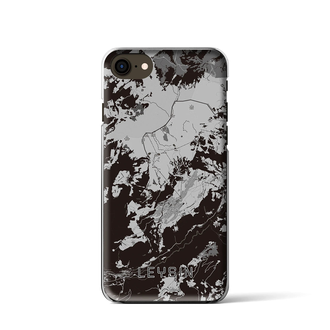 【レザン】地図柄iPhoneケース（クリアタイプ・モノトーン）iPhone SE（第3 / 第2世代） / 8 / 7 / 6s / 6 用