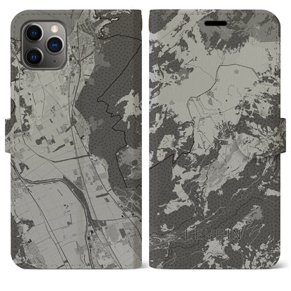 【レザン（スイス）】地図柄iPhoneケース（手帳タイプ）モノトーン・iPhone 11 Pro Max 用