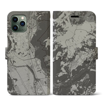【レザン（スイス）】地図柄iPhoneケース（手帳タイプ）モノトーン・iPhone 11 Pro 用