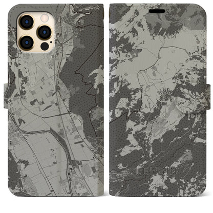 【レザン（スイス）】地図柄iPhoneケース（手帳タイプ）モノトーン・iPhone 12 Pro Max 用