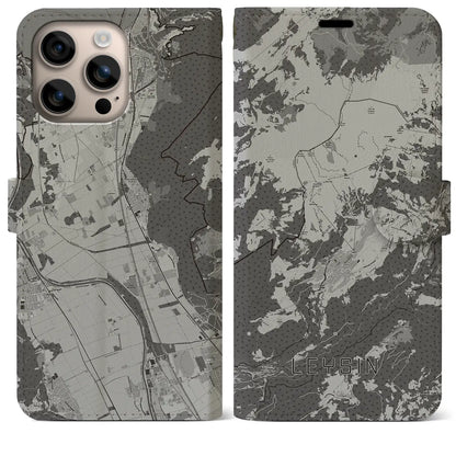 【レザン（スイス）】地図柄iPhoneケース（手帳タイプ）モノトーン・iPhone 16 Plus 用