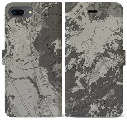 【レザン（スイス）】地図柄iPhoneケース（手帳タイプ）モノトーン・iPhone 8Plus /7Plus / 6sPlus / 6Plus 用