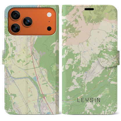 【レザン（スイス）】地図柄iPhoneケース（手帳タイプ）