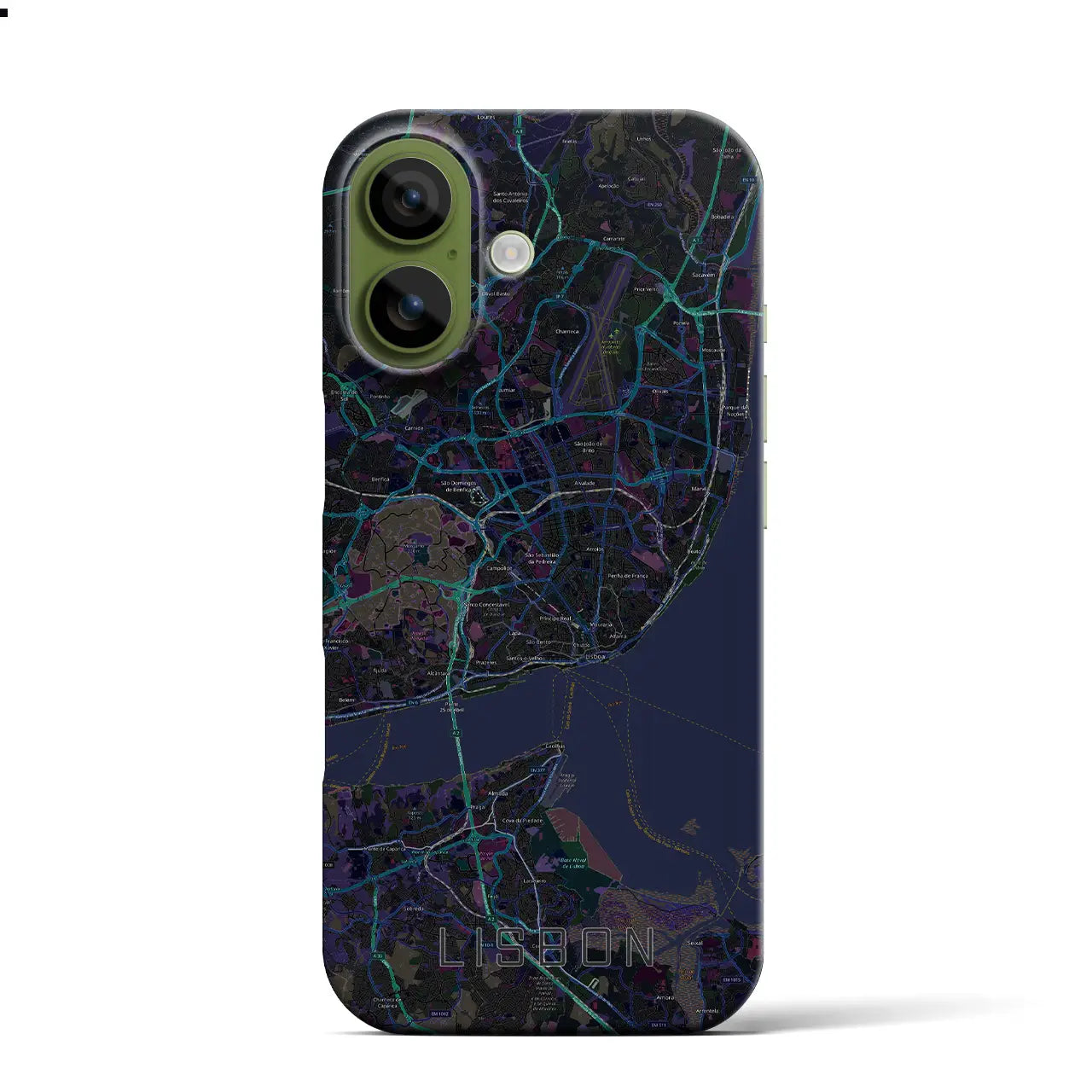 【リスボン（ポルトガル）】地図柄iPhoneケース（バックカバータイプ）