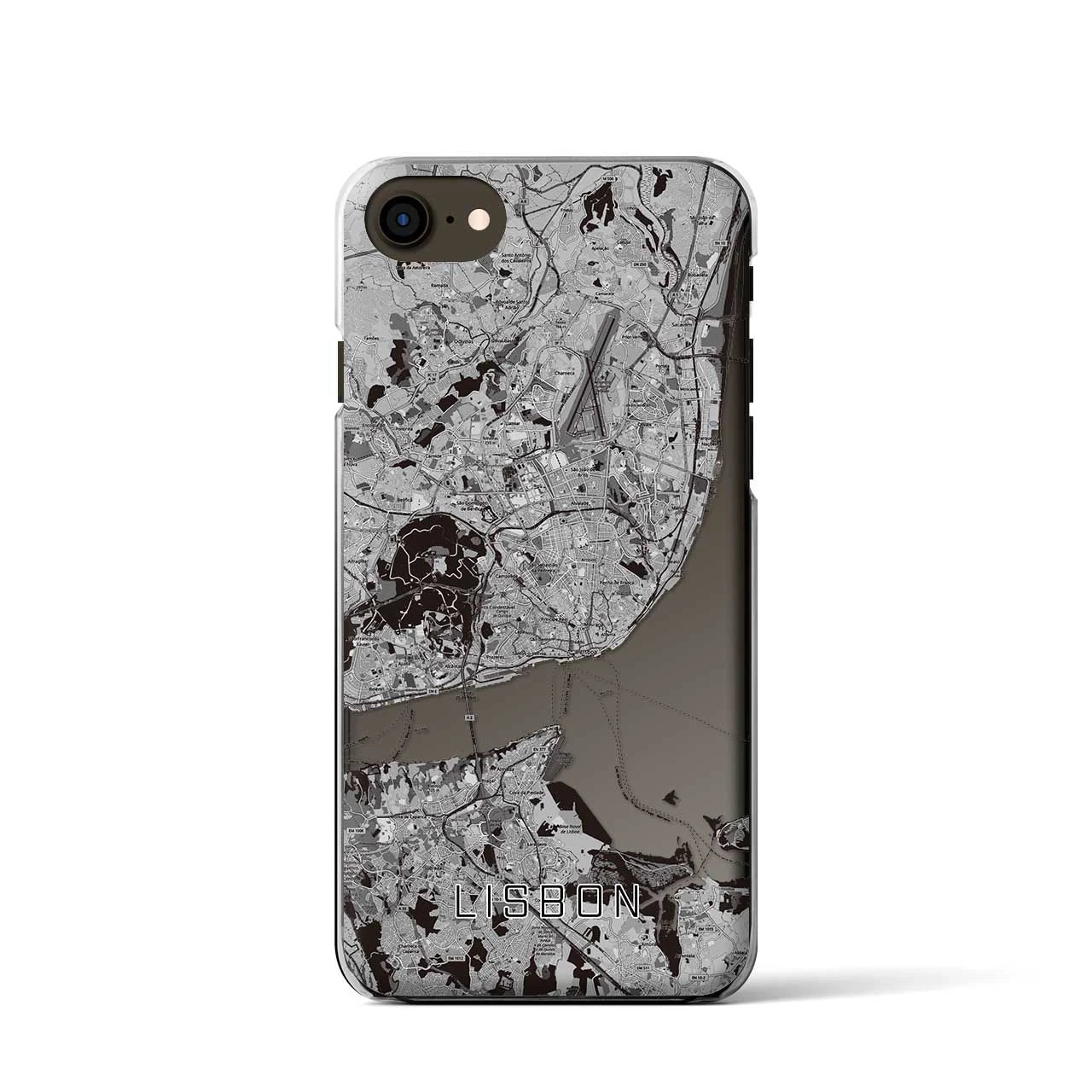 【リスボン（ポルトガル）】地図柄iPhoneケース（クリアタイプ）