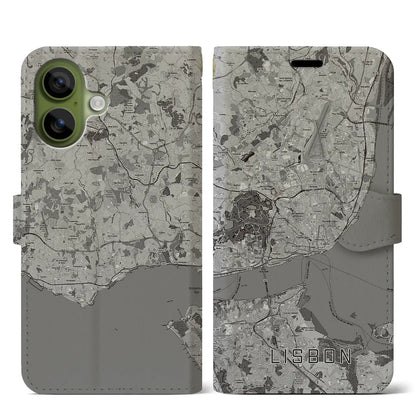 【リスボン（ポルトガル）】地図柄iPhoneケース（手帳タイプ）