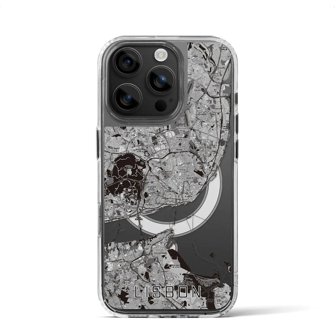 【リスボン（ポルトガル）】地図柄iPhoneケース（MagSafeタイプ）