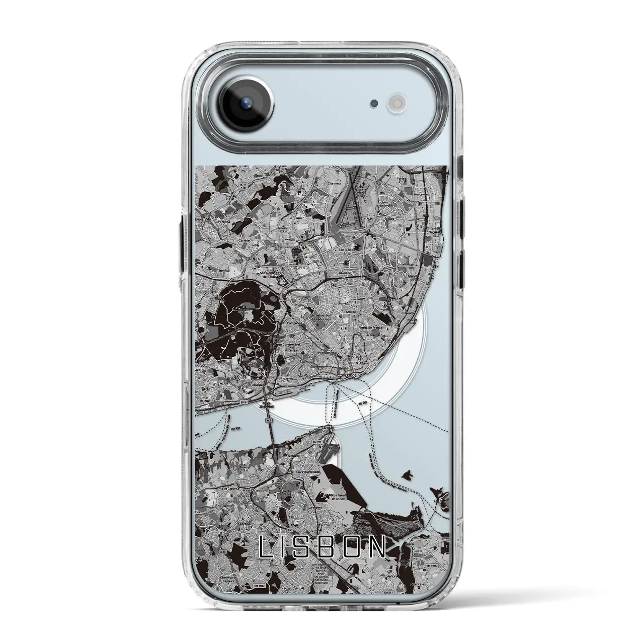 【リスボン（ポルトガル）】地図柄iPhoneケース（MagSafeタイプ）