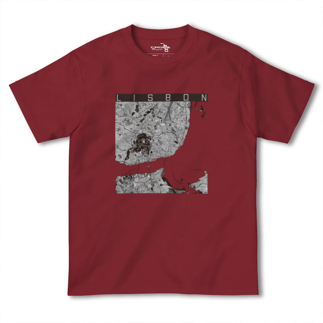 【リスボン(ポルトガル)】地図柄ヘビーウェイトTシャツ