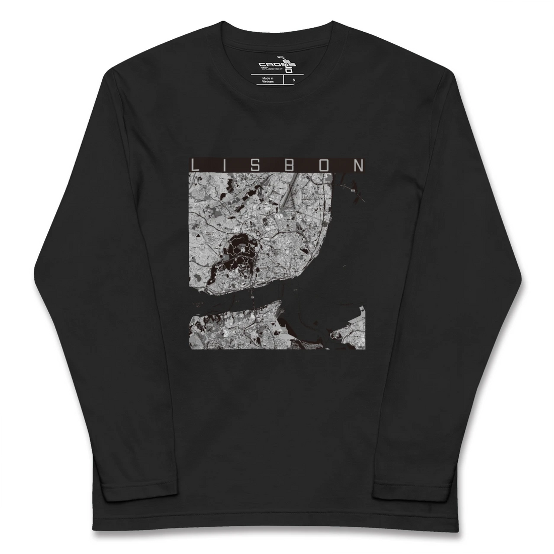 【リスボン(ポルトガル)】地図柄ロングスリーブTシャツ