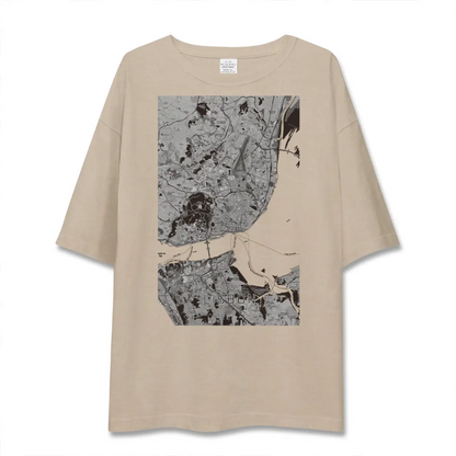 【リスボン（ポルトガル）】地図柄ビッグシルエットTシャツ