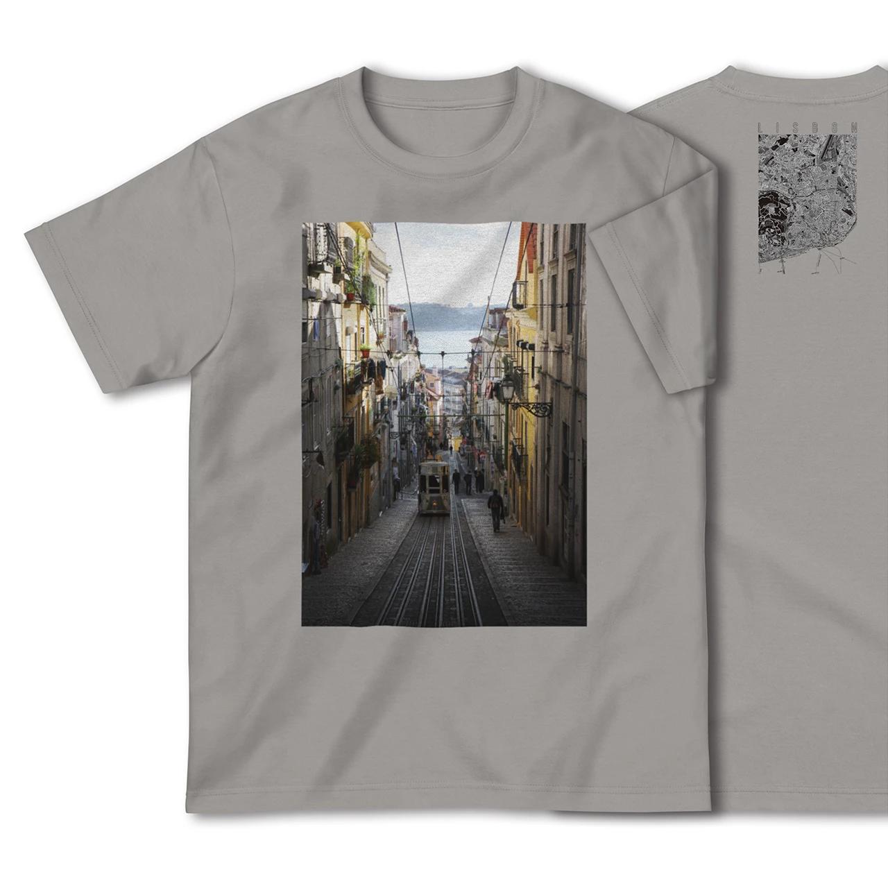 【リスボン（ポルトガル）】Map World ハイクオリティTシャツ
