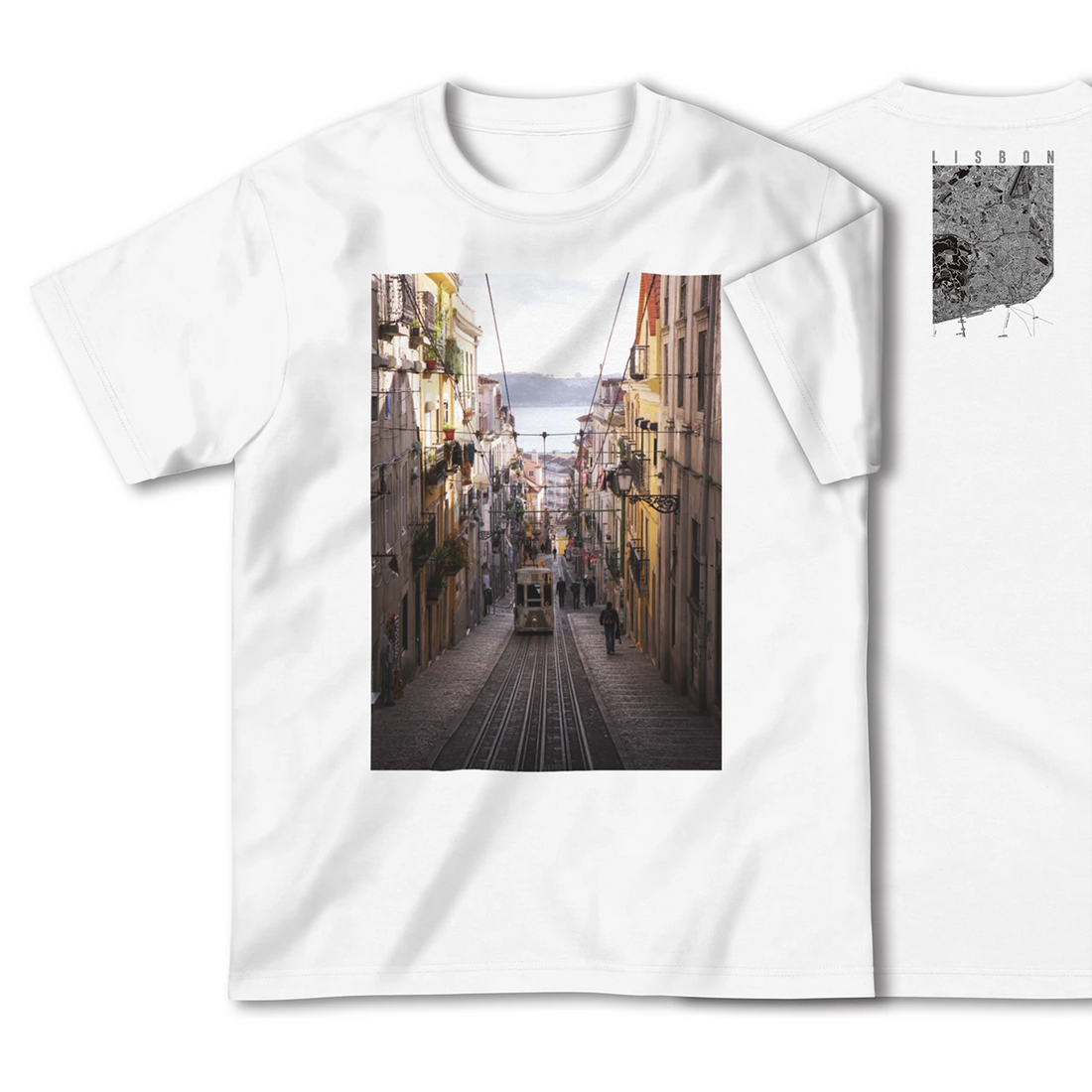 【リスボン（ポルトガル）】Map World ハイクオリティTシャツ