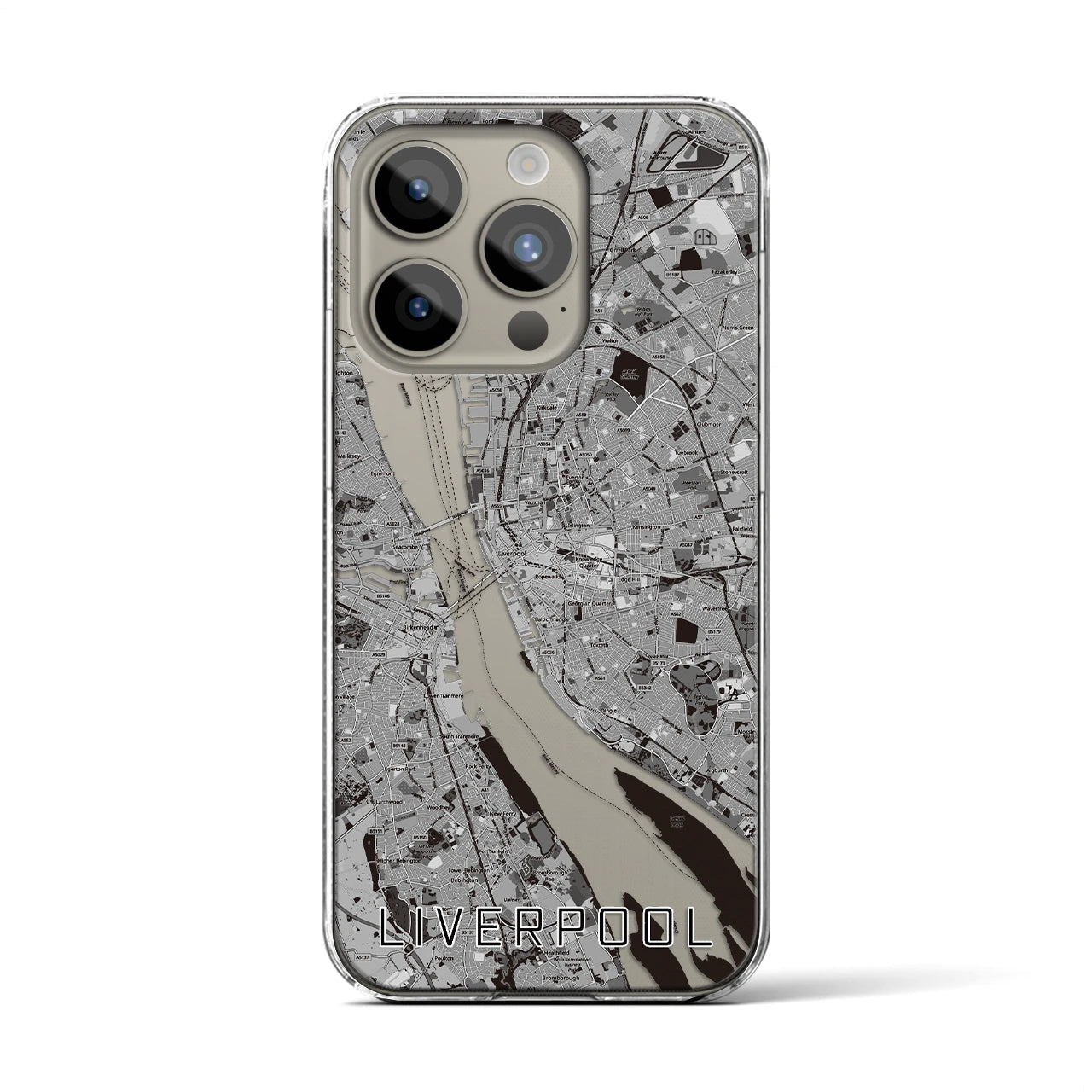 【リヴァプール（イギリス）】地図柄iPhoneケース（クリアタイプ）