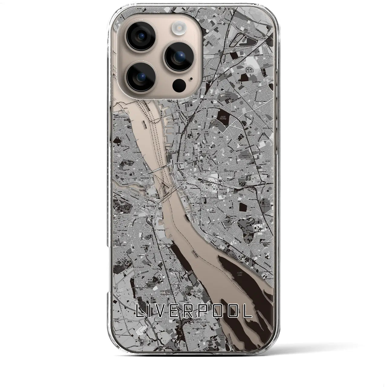 【リヴァプール（イギリス）】地図柄iPhoneケース（クリアタイプ）