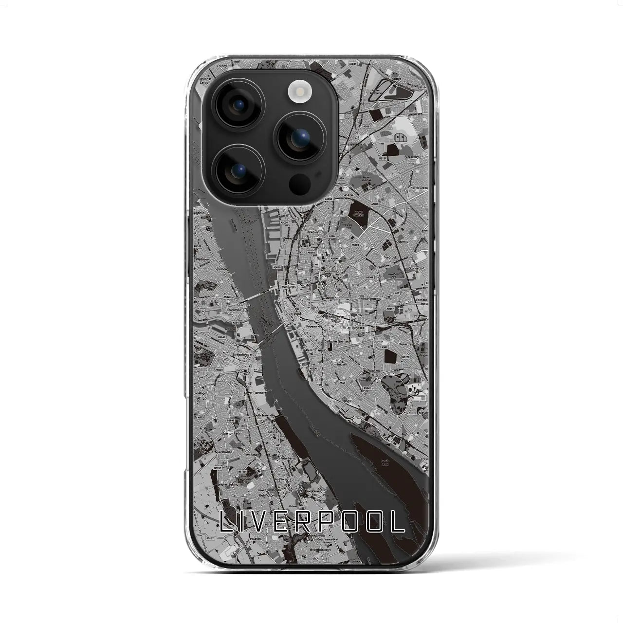 【リヴァプール（イギリス）】地図柄iPhoneケース（クリアタイプ）