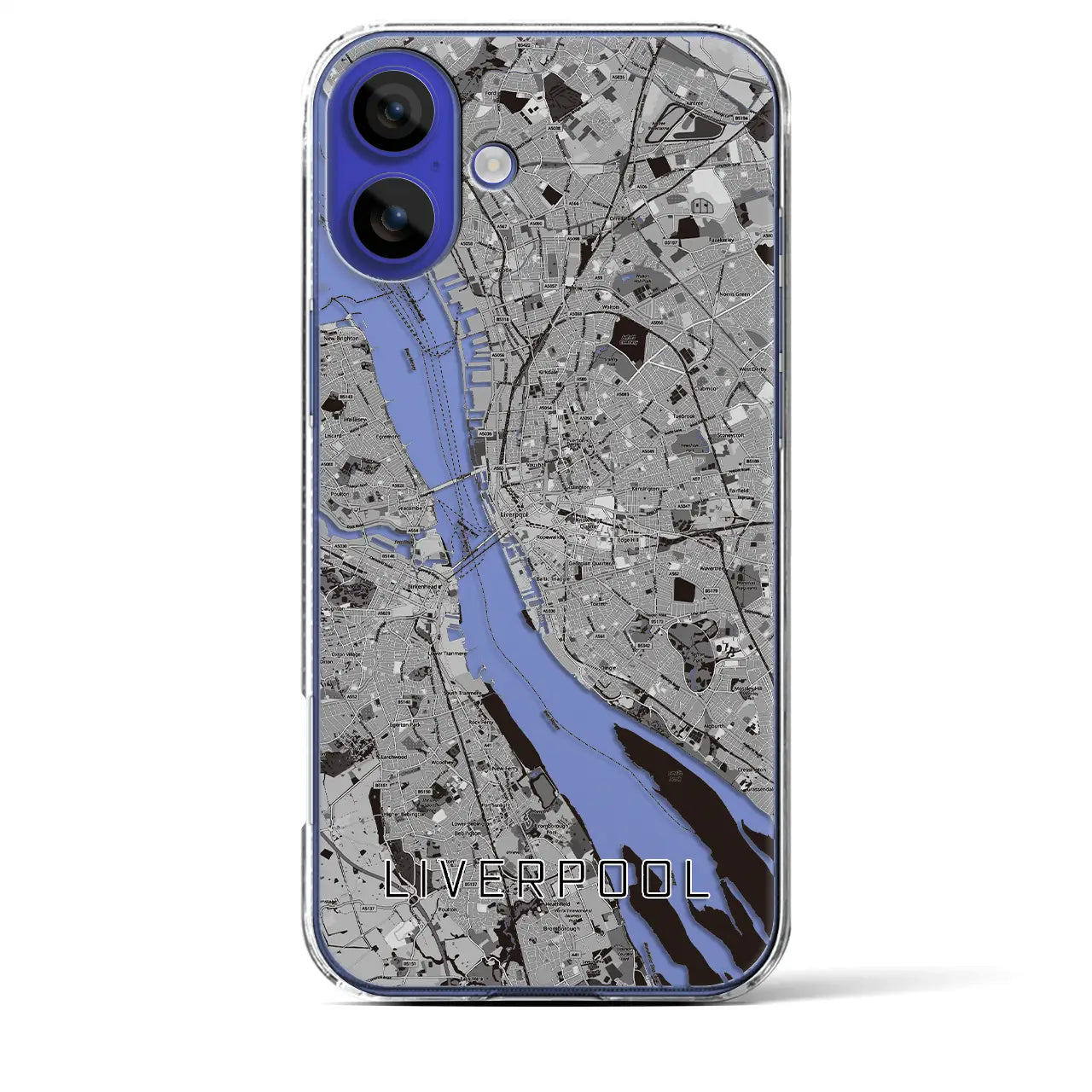 【リヴァプール（イギリス）】地図柄iPhoneケース（クリアタイプ）