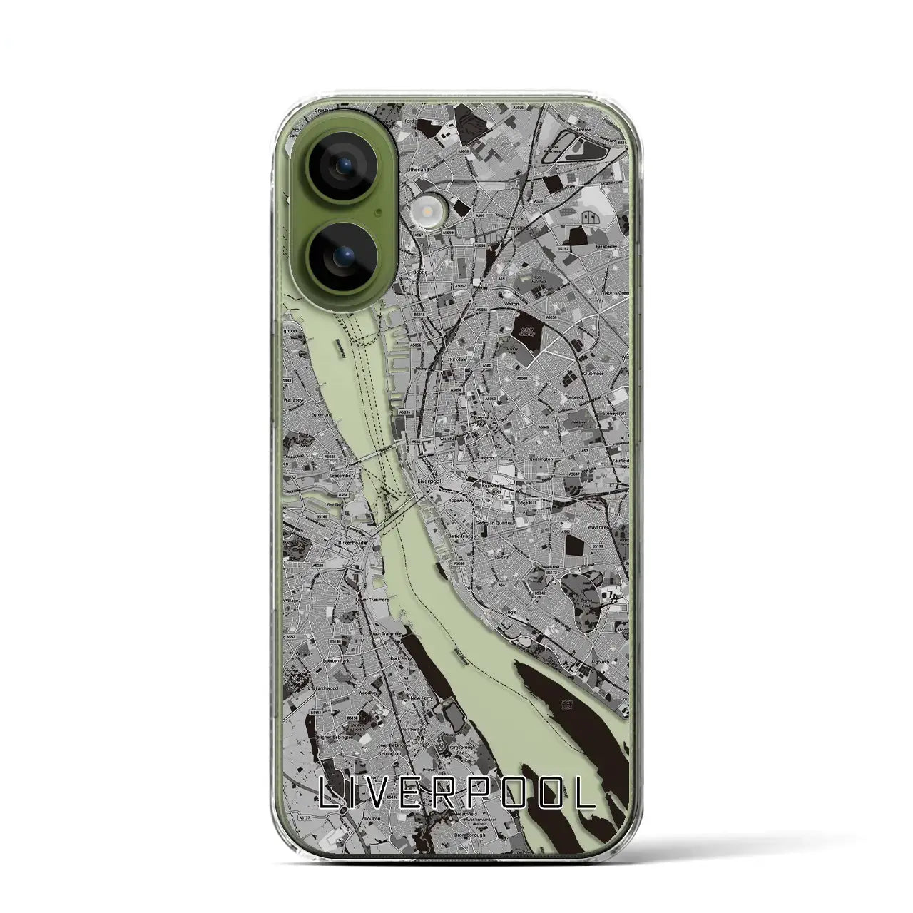 【リヴァプール（イギリス）】地図柄iPhoneケース（クリアタイプ）