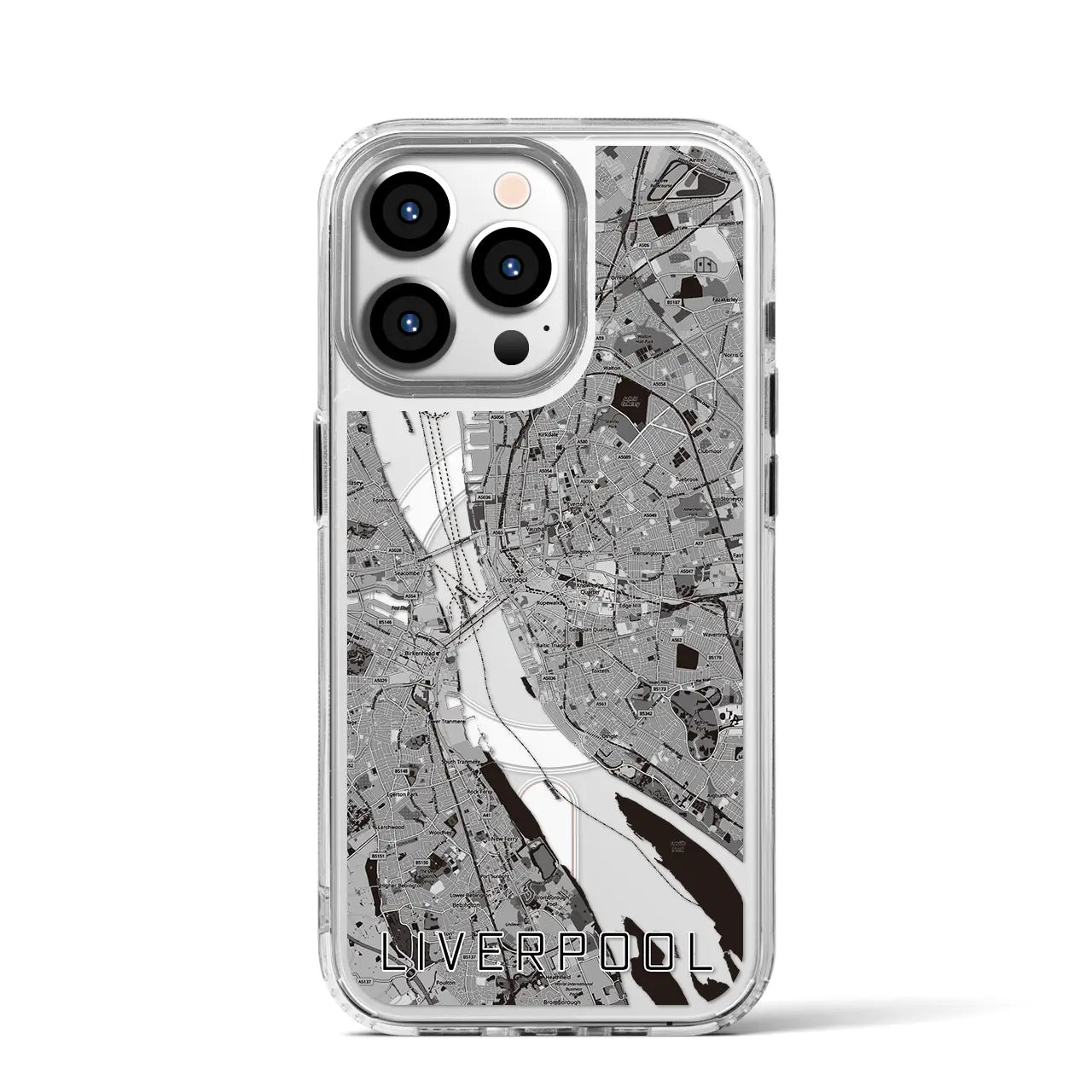 【リヴァプール（イギリス）】地図柄iPhoneケース（MagSafeタイプ）