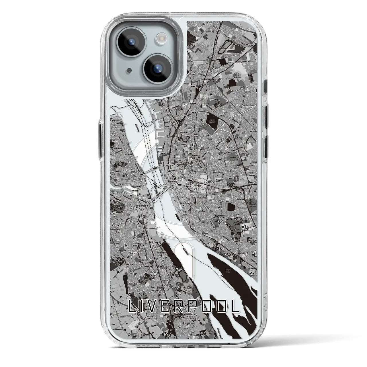 【リヴァプール（イギリス）】地図柄iPhoneケース（MagSafeタイプ）