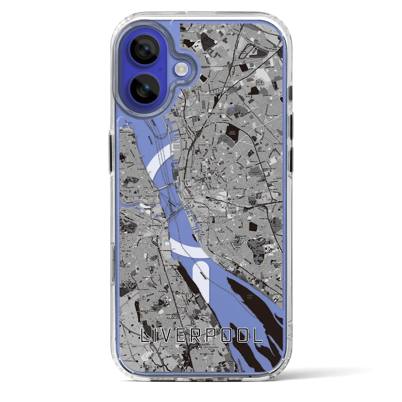 【リヴァプール（イギリス）】地図柄iPhoneケース（MagSafeタイプ）