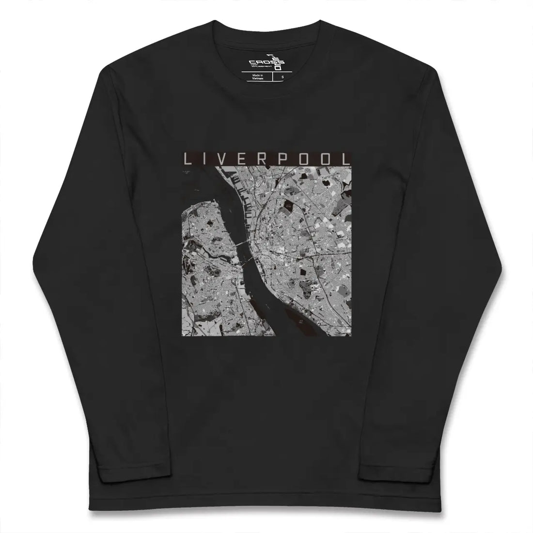 【リヴァプール（イギリス）】地図柄ロングスリーブTシャツ